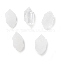 Cuentas puntiagudas de cristal de cuarzo natural con doble terminación, cuentas de cristal de roca, ningún agujero, facetados, bala, 10x5x4mm