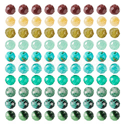 100 Stück 10 Stile natürliche gemischte Edelsteinperlen-Sets, facettierte runde Perlen, Alice blau, 3 mm, Bohrung: 0.6 mm, 10pcs / style