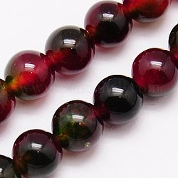 Natural Quartz Beads Strands, Round, Dyed & Heated, Dark Red, 12mm, Hole: 1mm