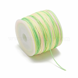 Cuerda de anudar china de nailon teñido de segmento de 50 m, para la fabricación de la joya diy, verde amarillo, 0.8mm, alrededor de 54.68 yarda (50 m) / rollo