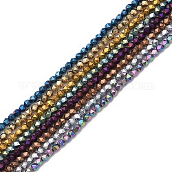Chapelets de perles en hématite synthétique sans magnétiques, facette, polygone, couleur mixte, 3.8~4mm, Trou: 1mm, Environ 99 pcs/chapelet, 14.96 pouce (38 cm)