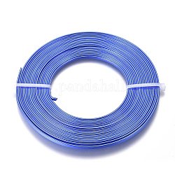 Fil d'aluminium, fil d'artisanat plat, fil de bande de lunette pour la fabrication de bijoux cabochons, bleuet, 5x1mm, environ 10 m / bibone 