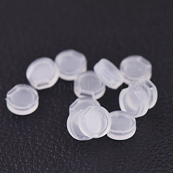 Almohadillas de plástico cómodas para pendientes de clip, anti-dolor, clip en el cojín del pendiente, Claro, 7.5x3mm, agujero: 1.5x3.5 mm