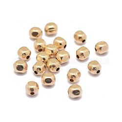 Gelbgold gefüllte Perlen, 1/20 14k Gold gefüllt, Cadmiumfrei und Nickel frei und Bleifrei, facettiert, Oval, 3.2x2.6 mm, Bohrung: 0.8 mm