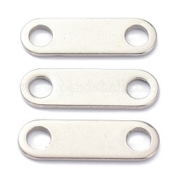 Conectores de enlaces de acero inoxidable 201, oval, color acero inoxidable, 9x30x2mm, agujero: 5 mm