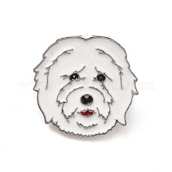 Pasador de perro esmaltado con embragues de mariposa de latón, insignia de aleación para ropa de mochila, terrier blanco de las tierras altas del oeste, 23x23.5x10mm, pin: 1.1 mm