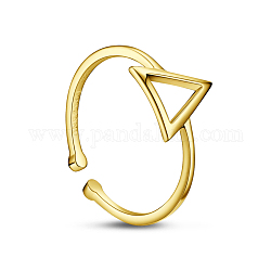 Tinysand 925 кольцо на палец из стерлингового серебра, манжеты кольца, открытые кольца, треугольные, золотые, размер США 7 1/4 (17.5 мм)