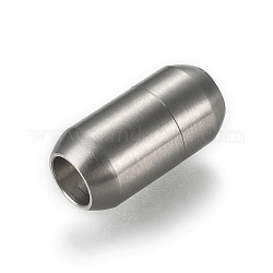 304 магнитная застежка из нержавеющей стали с клеевыми концами, матовые, колонка, цвет нержавеющей стали, 19.5x10 мм, отверстие : 6 мм
