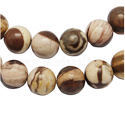 La nature australienne zèbre pierre brins de perles, ronde, colorées, 6mm, Trou: 1mm, Environ 62 pcs/chapelet, 15.7 pouce