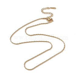 201 collier chaîne à maillons boston en acier inoxydable pour homme femme, véritable 18k plaqué or, 17.40 pouce (44.2 cm)