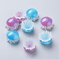 Perline acrilico trasparente, medusa, colore misto, 20~25x13mm, Foro: 1.2 mm