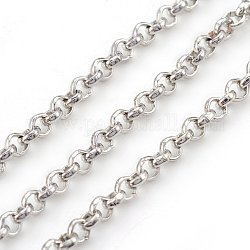 Iron Rolo Chains, Belcher Chain, Unwelded, Lead Free and Nickel Free, Platinum Color, with Spool, Size: Chain: about 2.5mm in diameter, 1mm thick, about 328.08 Feet(100m)/roll