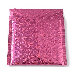 Verpackungsbeutel aus laminierter Polyethylen- und Aluminiumfolie, Bubble-Mailer, gepolsterte Umschläge, Rechteck, hellviolettrot, 17~18x15x0.6 cm
