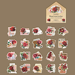 20 Stück Blumenpapieraufkleber, Blumendekorative Aufkleber für Teenager, Jungen Mädchen, perfekt für DIY-Scrapbooking, rot, 55x65 mm