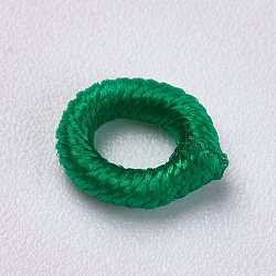 Polyesterschnurperlen, Ring, grün, 6~6.5x1.5 mm, Bohrung: 3 mm