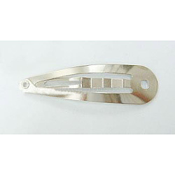 Iron Snap Hair Clip Findings, Platinum, 49mm