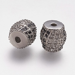 Perles de strass en 304 acier inoxydable, tambour, couleur inoxydable, 10x10mm, Trou: 2mm