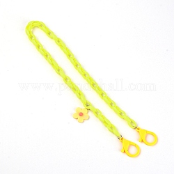Brillenketten, Halsband für Brillen, mit Acrylkabelketten, Blume, Gelb, 22.72 Zoll (57.7 cm)
