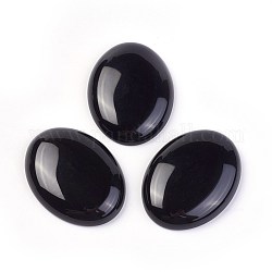 Natürliche schwarze Achat-Cabochons, Oval, 40x30x6~8 mm
