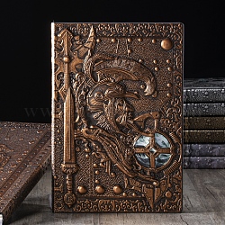 Cuadernos de imitación de cuero pu, diarios de viaje, tierra de siena, 215x145mm