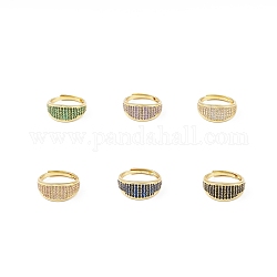 Zirkonia verstellbarer Ring, Echter 18 Karat vergoldeter Messingschmuck für Frauen, Bleifrei und cadmium frei, Mischfarbe, uns Größe 6 (16.5mm)
