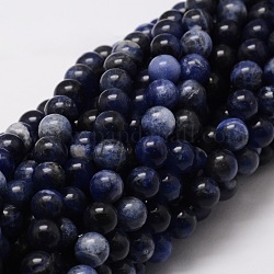 Chapelets de perles rondes en sodalite naturelle, 6mm, Trou: 1mm, Environ 62 pcs/chapelet, 15.7 pouce