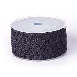 Polyester Braided Cord, Black, 3mm, about 12.02~13.12 yards(11~12m)/roll