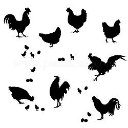 SUPERDANT Rooster Wall Decals Chicken Art Decals Rooster and Hen with Chicks Wall Stickers Decorative Hen Wall Art Decor for Garden Kitchen Yard Home Decorations