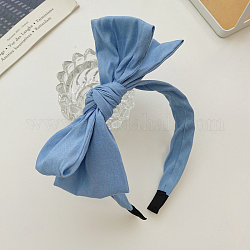 Bandes de cheveux en denim à nœud solide à la mode, accessoires de cheveux pour femmes, bleu clair, 150x130mm