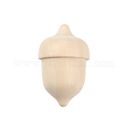 Unfinished Wood Display Decoration, for Kids Painting Craft, Acorn, BurlyWood, 60x36mm
