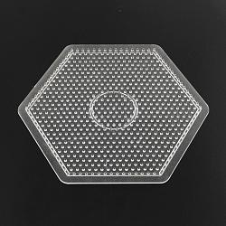 Шестиугольник аЬс пластикового pegboards, используемый для 5x5мм поделок hama бисер бисера, прозрачные, 146x166x5 мм