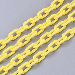 Непрозрачные акриловые кабельные цепи, овальные, желтые, 13x8x2 мм, 19.68 дюйм (50 см) / нить