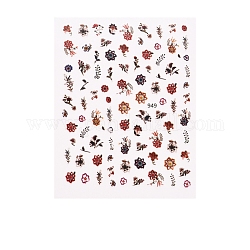 Nagelabziehbilder, selbstklebend rose tiger löwenblatt nageldesign art, für nagel zehennägel spitzen dekorationen, Blumenmuster, 101x79x0.4 mm