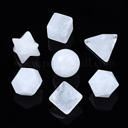 Perles de cristal de quartz naturel, perles de cristal de roche, pas de trous / non percés, style chakra, pour création de fil enroulé pendentif , forme 3D, rond & cube & triangle & merkaba étoile & bicône & octogone & polygone, 13.5~21x13.5~22x13.5~20mm