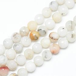 Natural Agate Bead Strands, Faceted, Round, 8~9mm, Hole: 1mm, about 45~47pcs/strand, 14.4~15.2 inch