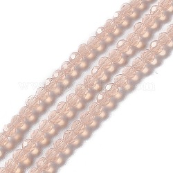 Fili di perle di vetro sfaccettate (32 sfaccettatura)., tondo, peachpuff, 4mm, Foro: 1 mm, circa 99~107pcs/filo, 14.09~15.43'' (35.8~39.2 cm)