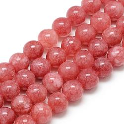 Natural Rhodochrosite Beads Strands, Round, Dyed, 12x11.5mm, Hole: 1mm, about 34pcs/strand, 16.3 inch