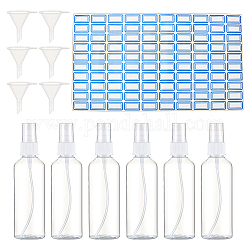 Kits dispensadores de líquidos gorgecraft, incluyendo 6 Uds botellas de spray de plástico, con embudos de plástico 6pcs, 1 adhesivo para etiquetas., color mezclado, Botella: 14.65 cm, capacidad: 100ml (3.38fl. oz)