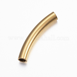 304 шарики из нержавеющей стальной трубы, изогнутые трубочки бусины лапши, изогнутая трубка, золотые, 31x5 мм, отверстие : 3.5x4 мм
