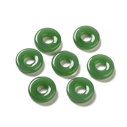 Verbindungsringe aus Glas, imitatorische Jade, runden Ring, grün, 12.5x4 mm, Innendurchmesser: 5 mm