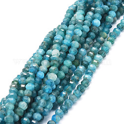 Natural Apatite Beads Strands, Faceted, Rondelle, 3.5~4x3mm, Hole: 0.7mm, about 124pcs/strand, 15.35''(39cm)