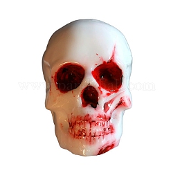 Fabrication de bougies bricolage moules en silicone, thème de l'Halloween, 3d crâne, fantôme blanc, 6.6x7.7x11 cm, Diamètre intérieur: 8.2x4.4 cm