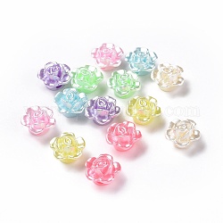 Perline acrilico perla imitato, fiore, colore misto, 11.5x12x7.5mm, Foro: 2.2 mm, circa 1428pcs/500g
