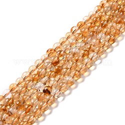 Natural Citrine Bead Strands, Round, 6mm, Hole: 1mm, about 67pcs/strand, 15.16''(38.5cm)