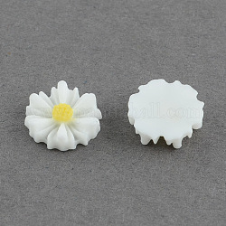 Accesorios para el cabello y vestuario flatback ornamentos scrapbook adornos de flores de resina cabuchones margarita, blanco, 9x2.5mm