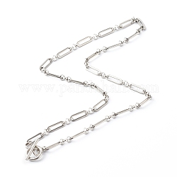 304 Stainless Steel Figaro Chain Necklace, Stainless Steel Color, 18.31 inch(465mm)
