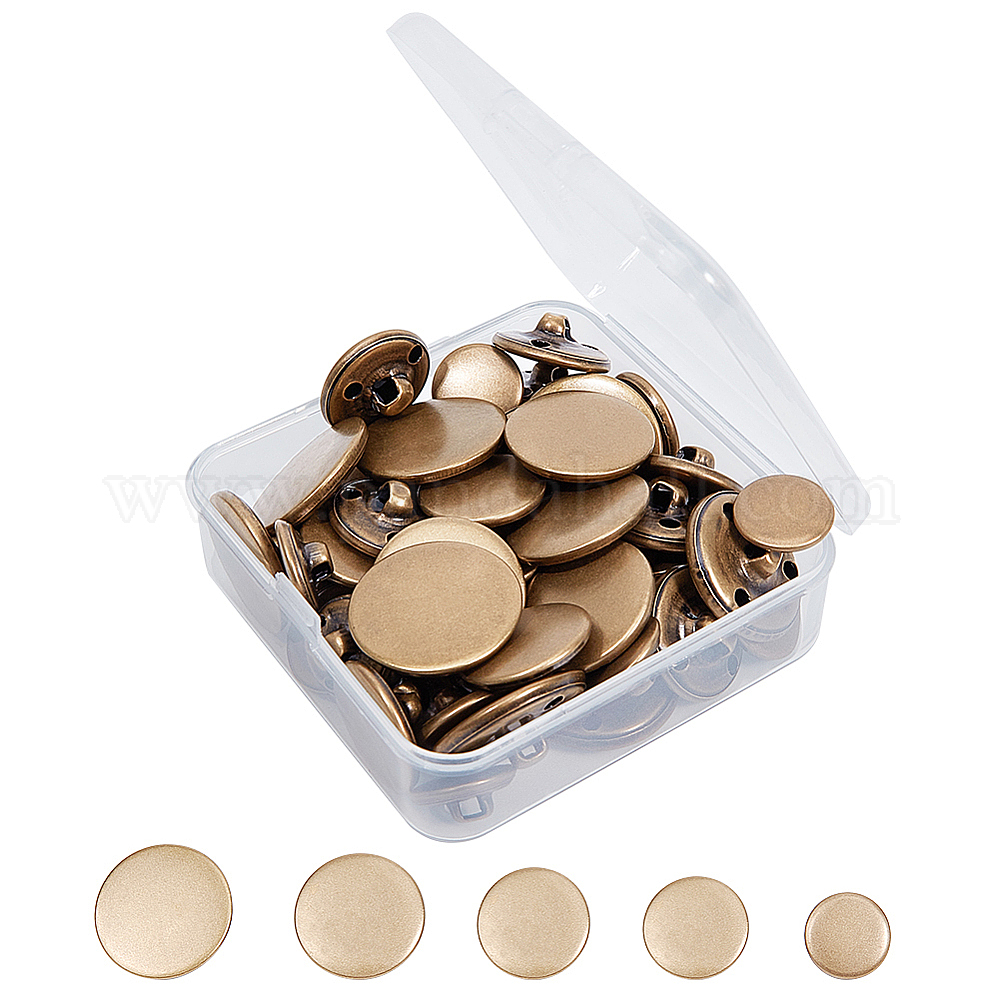 Shop OLYCRAFT 50pcs Metal Blazer Button Set Brass Vintage Shank Buttons