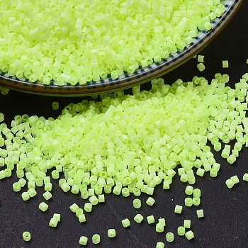 MIYUKI Delica Beads, Cylinder, Japanese Seed Beads, 11/0, (DB1857) Silk Inside Dyed Lime Aid, 1.3x1.6mm, Hole: 0.8mm, about 2000pcs/bottle, 10g/bottle