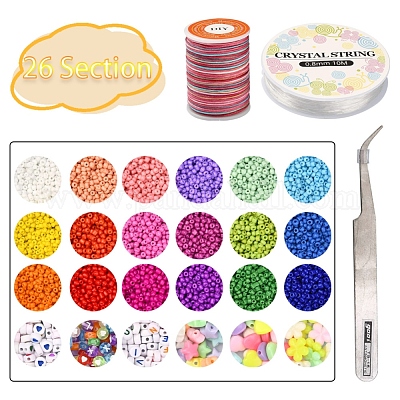 Carevas Bead Bracelet Making Kit with Mixed Color Letter Fish Star Flower  Candy Beads Acrylic Spacer Beads for Jewelry Making Handmade DIY Bracelet