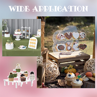 Set 3 Alzate Per Dolci In Acrilico Trasparente - Espositore Per Cupcake, Torte E Dessert